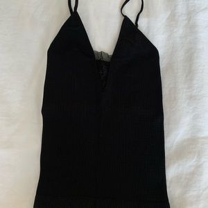 Free People stretch ribbed tank with mesh